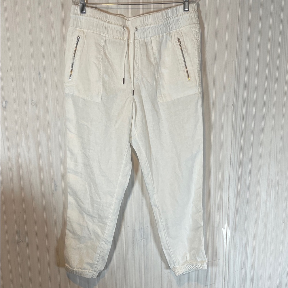 ATHLETA CABO LINEN PANTS JOGGERS 14